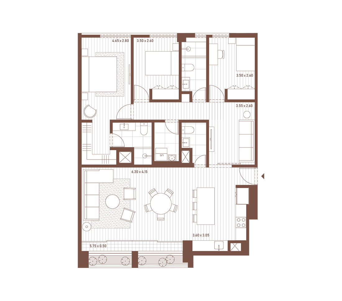 Flat 203, 303, 404